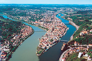 Dreiflüssestadt Passau im Bayerischen Wald
